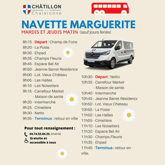 Navette Marguerite Horaires 2024